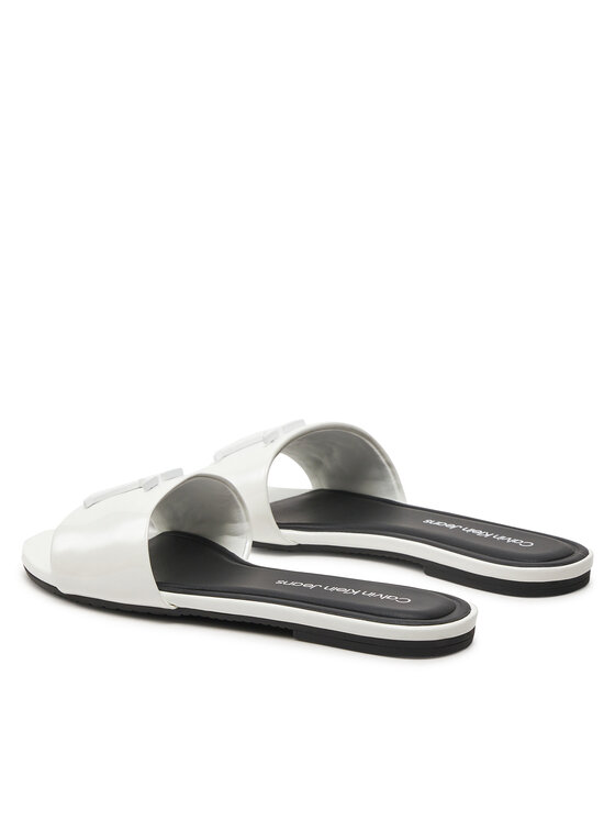 Calvin Klein Jeans Calvin Klein Jeans Šlepetės Flat Sandal Slide Mg Met YW0YW01348 Balta