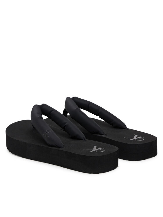 Calvin Klein Jeans Calvin Klein Jeans Šlepetės per pirštą Beach Sandal Flatform Ttxr Satin YW0YW01723 Juoda