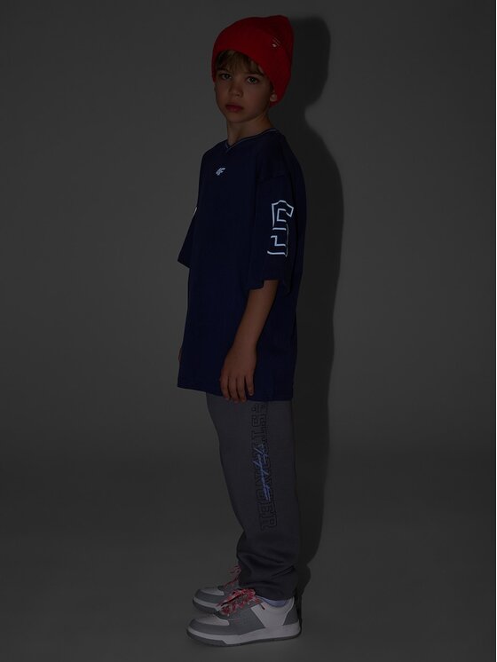 4F 4F Teplákové kalhoty CAMPUS VIBES Šedá Regular Fit
