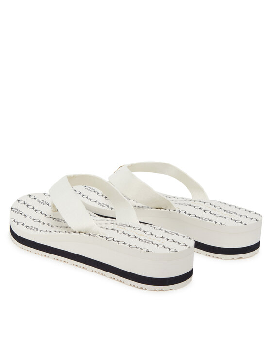 Tommy Hilfiger Tommy Hilfiger Flip flop Im Th Chainprint Midwedge Sandal FW0FW08527 Alb