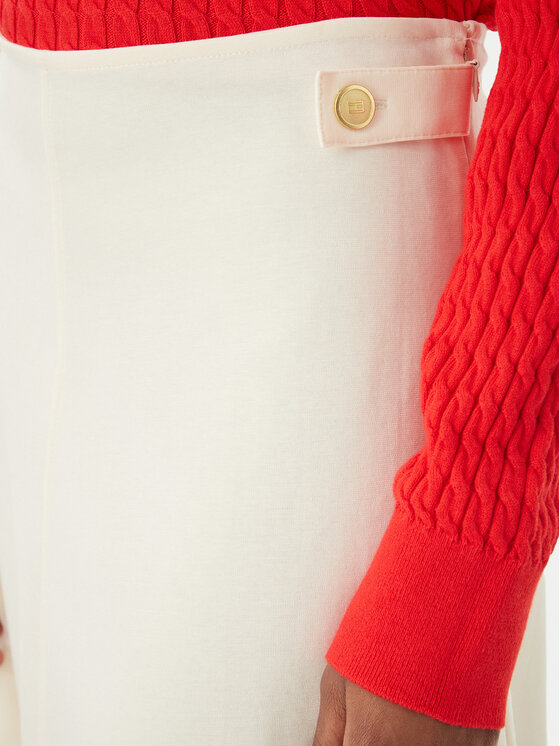 Tommy Hilfiger Tommy Hilfiger Midi suknja WW0WW47886 Écru Regular Fit