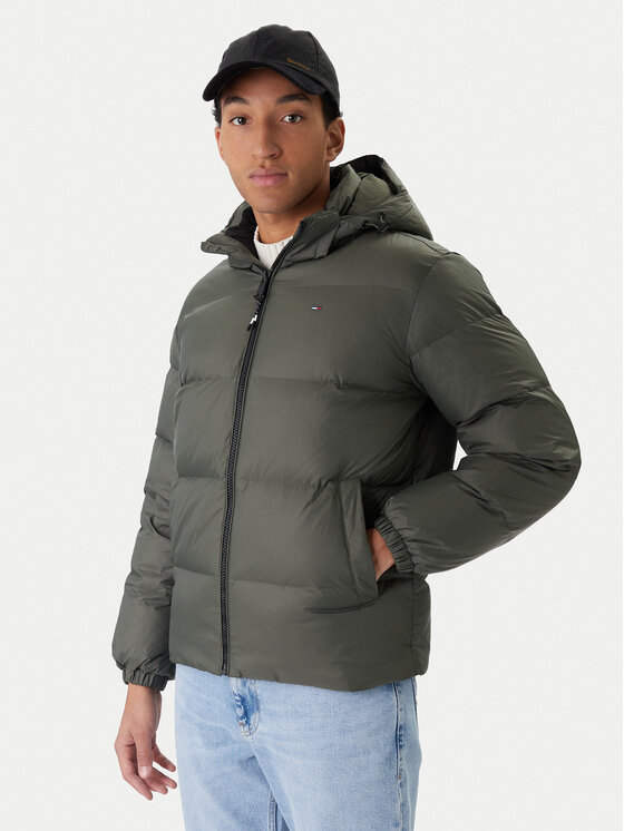 Tommy Jeans Tommy Jeans Geacă din puf Essential DM0DM19786 Verde Regular Fit