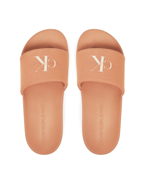 Calvin Klein Jeans Calvin Klein Jeans Klapki Slide Monogram Wn YW0YW01835 Koralowy