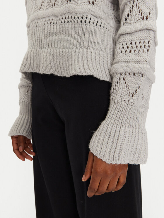 Haveone Haveone Sweter MEV-M119 Szary Regular Fit