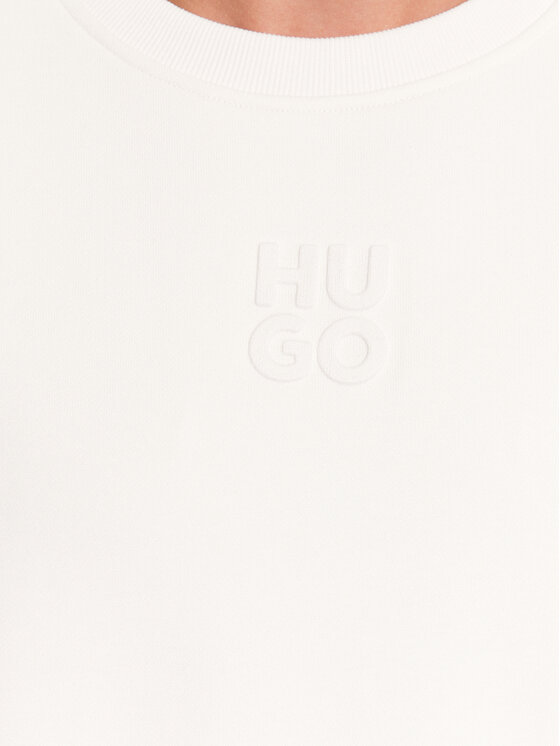 HUGO Hugo Džemperis Classic 50500459 Balta Relaxed Fit