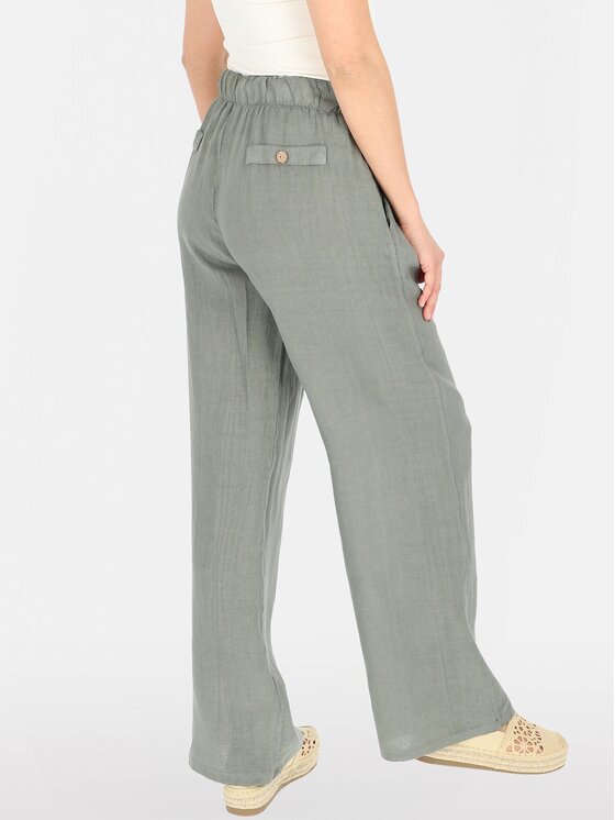 Perso Perso Spodnie damskie PTE255039F Khaki Regular Fit