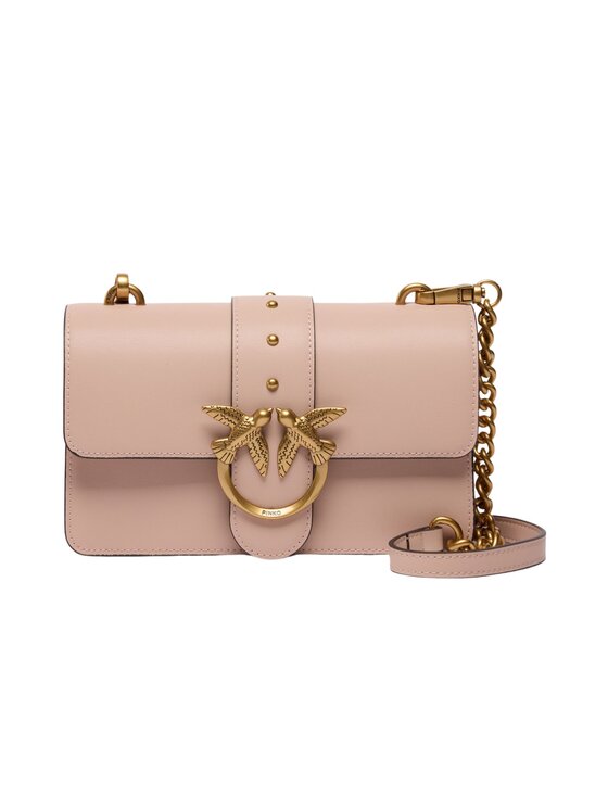 PINKO PINKO Borsa borsa in pelle liscia nera Rosa
