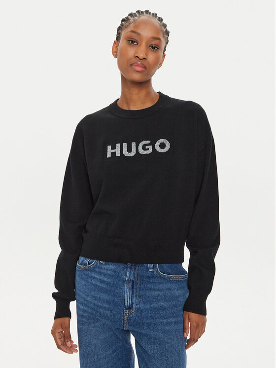 HUGO Hugo Светр Slogerix_B 50527754 Чорний Relaxed Fit