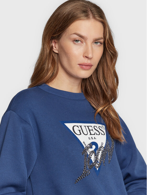 Guess Guess Світшот Icon W2BQ18 KB683 Cиній Regular Fit