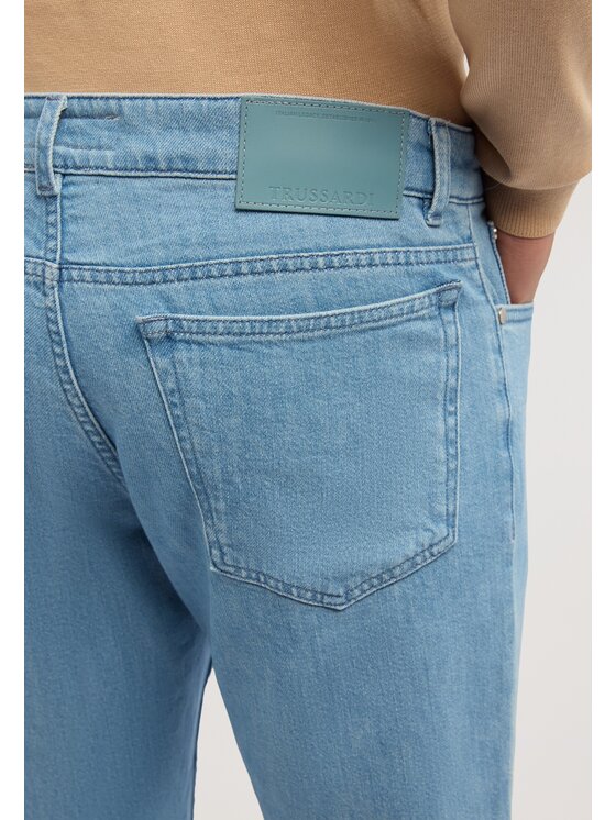 Trussardi Trussardi Jeansy P400HH04844N0DJ Turkusowy Slim Fit
