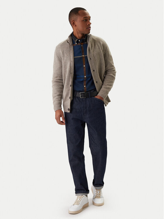 Barbour Barbour Kardigan Patch Zip Thru MKN0731ST16 Bež Regular Fit