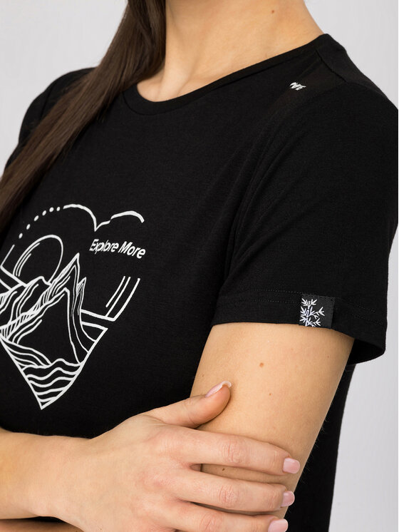 Viking Viking T-Shirt Lenta Bamboo Light Lady Czarny Regular Fit