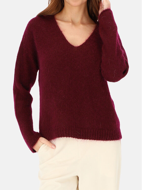 L’AF L’AF Sweter Nelli Bordowy Regular Fit