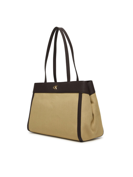 Calvin Klein Calvin Klein Táska Ck Canvas Medium Tote LV04F3503G Bézs