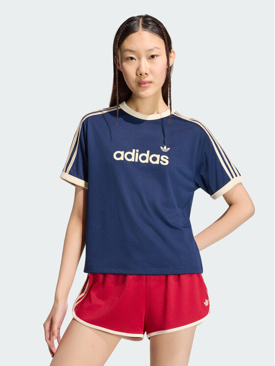 adidas adidas T-Shirt LINEAER MESH TEE Niebieski jasny Regular Fit