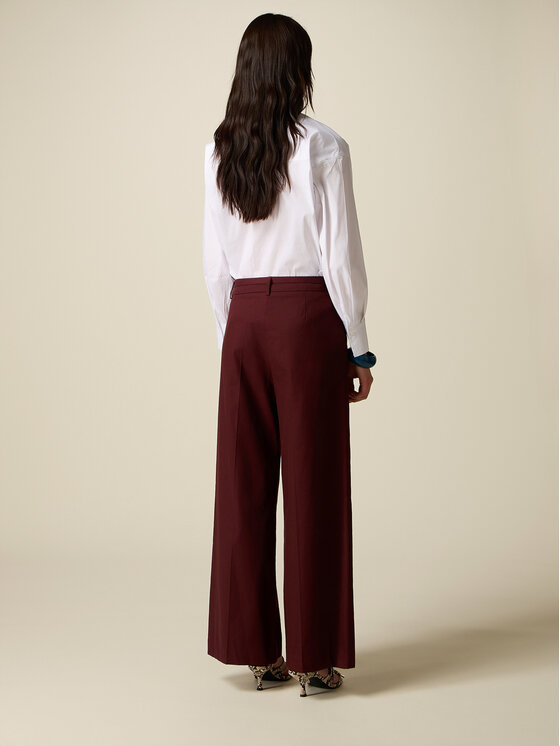 Oltre Oltre Pantaloni di tessuto P742R008876N0F2 Marrone Baggy Fit