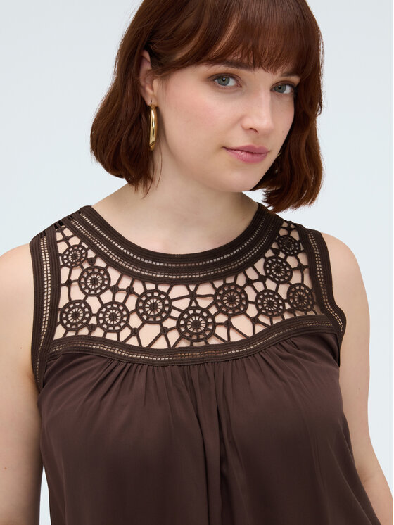 Fiorella Rubino Fiorella Rubino Top G0AGL009163N032 Brązowy Regular Fit
