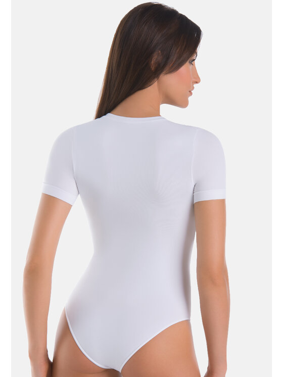 Teyli Teyli Body T-shirt damski okrągły dekolt Shirty Kolorowy Regular Fit