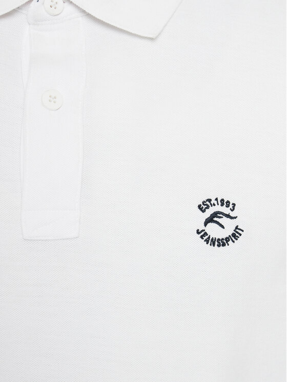 INDICODE INDICODE Polo särk Wadim 40-913 Valge Slim Fit