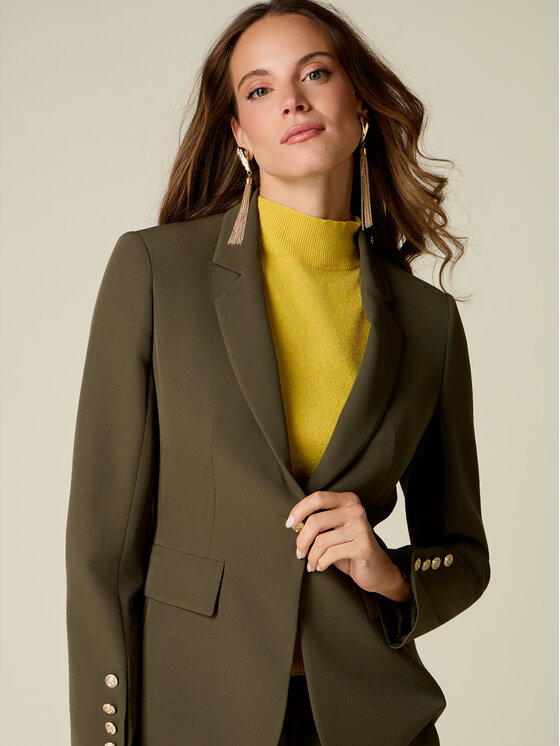 Oltre Oltre Marynarka Q065R004700N035 Zielony Slim Fit