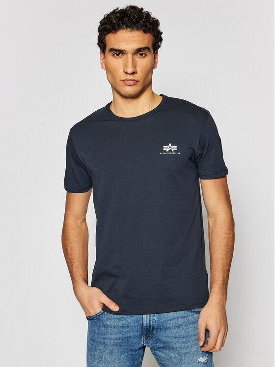 Alpha Industries Alpha Industries T-Shirt Basic T Small Logo 188505 Granatowy Regular Fit