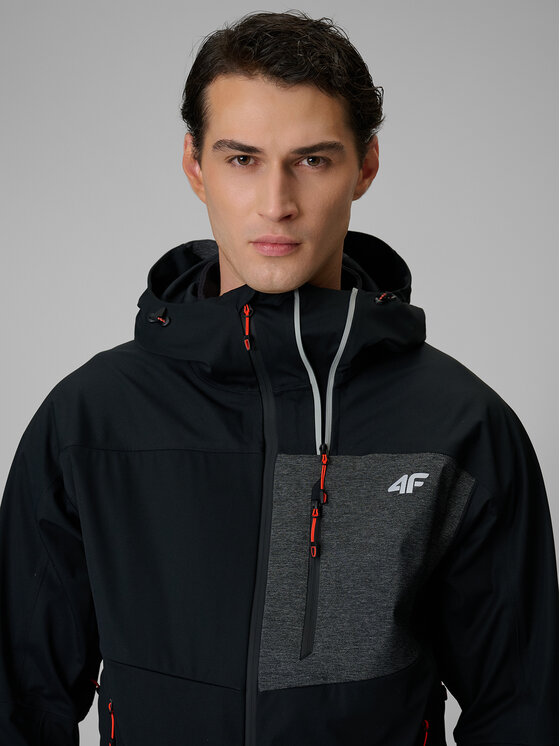4F 4F Kurtka wielofunkcyjna TREKKING Czarny Regular Fit