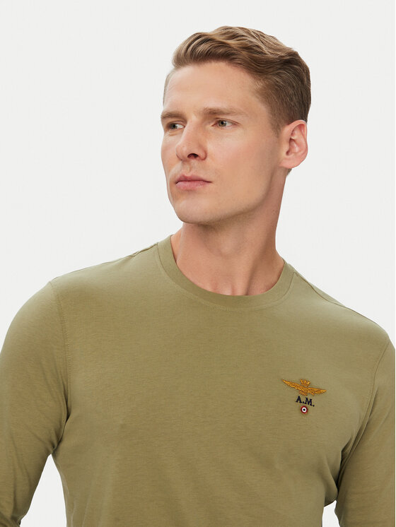 Aeronautica Militare Aeronautica Militare Тениска с дълъг ръкав 262TS2390UJ00372 Зелен Regular Fit