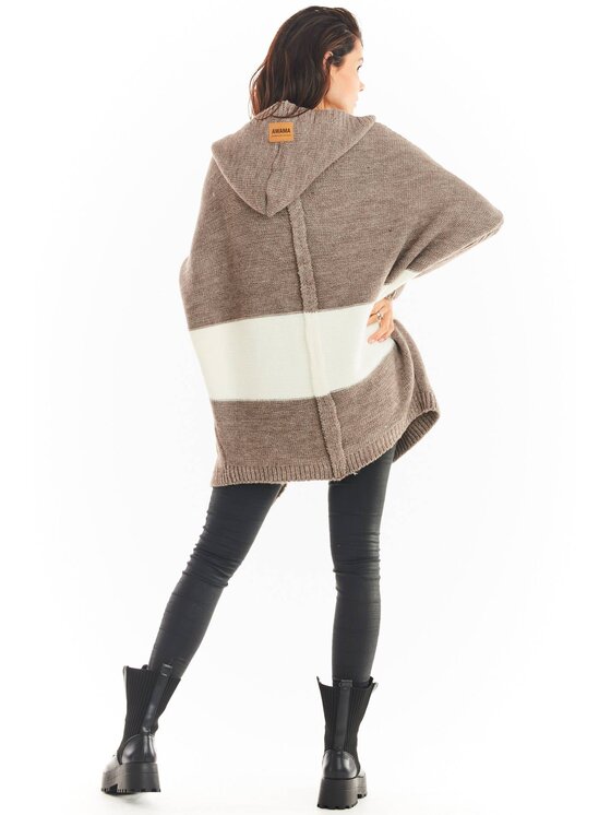 Awama Awama Sweter A392 Beżowy Basic Fit