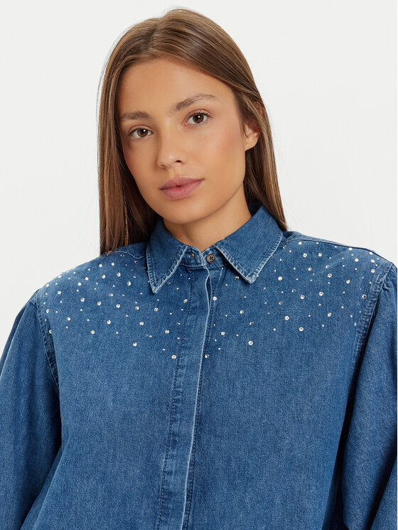 Pepe Jeans Pepe Jeans džínsová košeľa Charlie PL304962 Modrá Loose Fit
