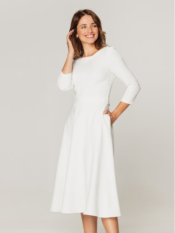 Willsoor Willsoor Sukienka koktajlowa 67349 Biały A-Line Fit