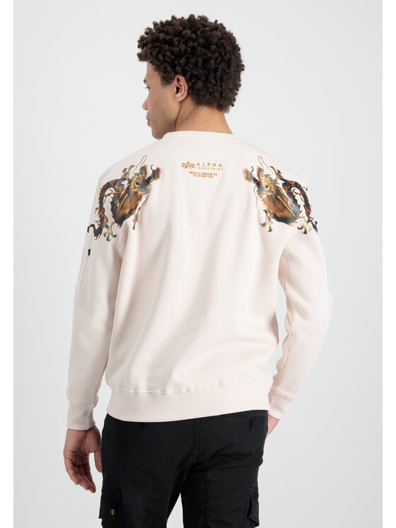 Alpha Industries Alpha Industries Bluza Dragon Embroidery Sweatshirt Beżowy Regular Fit