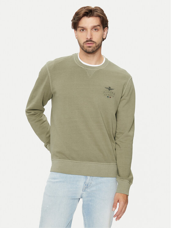 Aeronautica Militare Felpa 242FE1924F560 Verde Regular Fit, taglia : XL