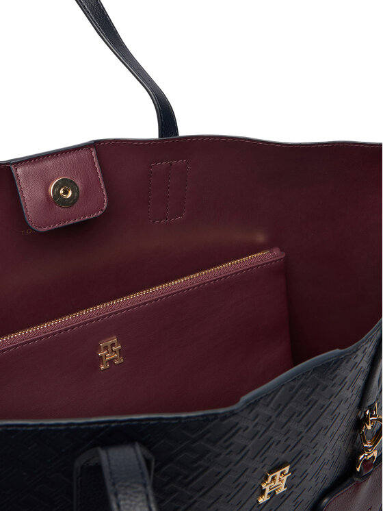 Tommy Hilfiger Tommy Hilfiger Kabelka Th Icon Tote Mono AW0AW18174 Tmavomodrá