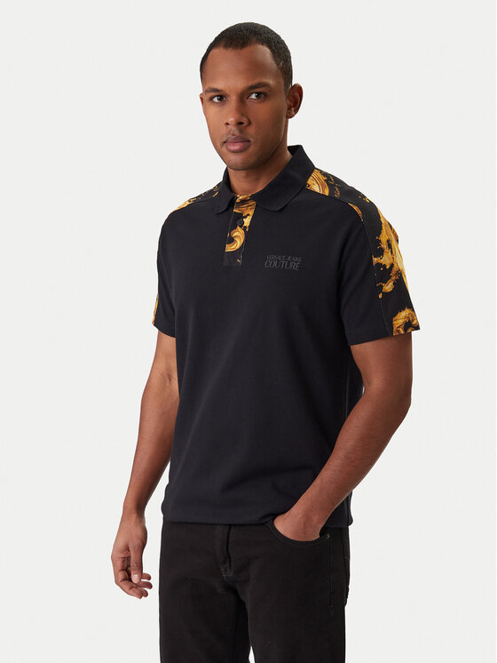 Versace Jeans Couture Tricou polo 80GAG6R1 JS549 Negru Regular Fit