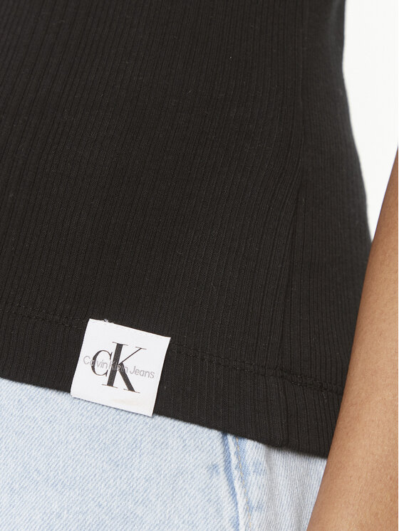Calvin Klein Jeans Calvin Klein Jeans Top Variegated J20J223104 Crna Slim Fit