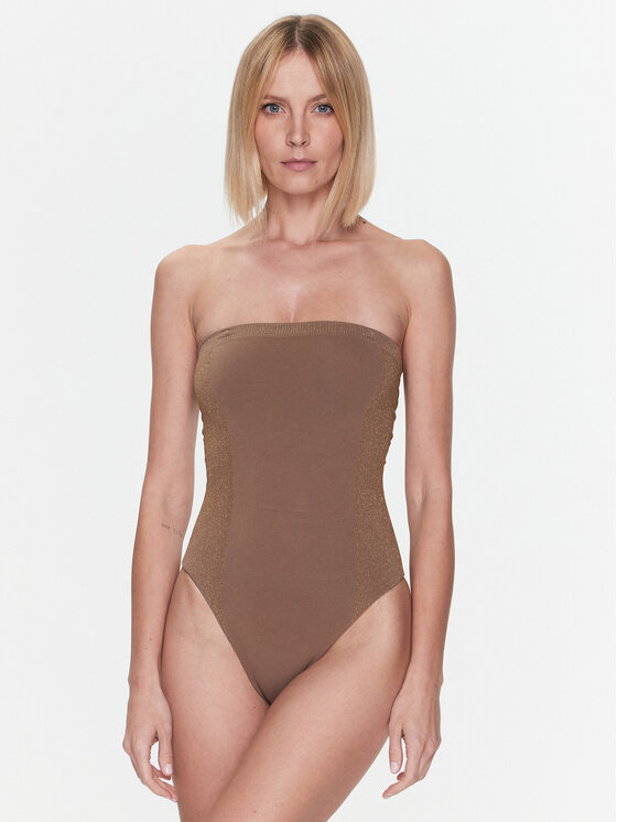 Calvin Klein Swimwear Peldkostīms KW0KW02074 Brūns