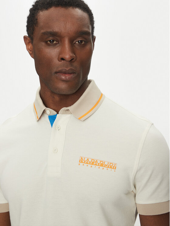 Napapijri Napapijri Polo E-Zeri NP0A4ID4 Écru Regular Fit