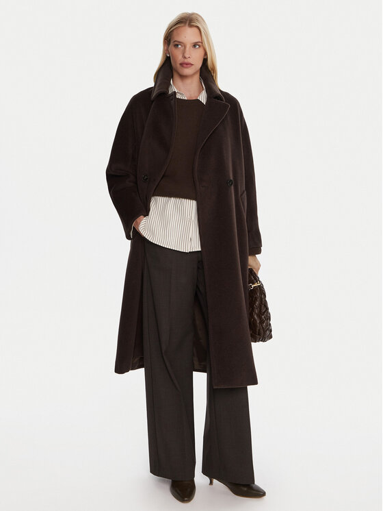 Marella Marella Μάλλινο παλτό English 2523016142 Καφέ Regular Fit