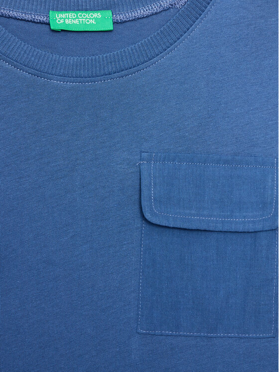 United Colors Of Benetton United Colors Of Benetton Marškinėliai 3096G1097 Mėlyna Regular Fit