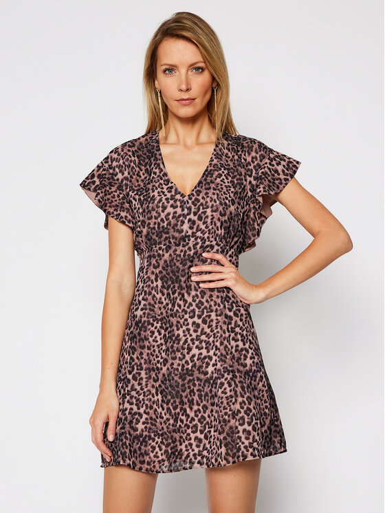 Guess Guess Ljetna haljina Ayar W1RK0B W70Q0 Smeđa Slim Fit
