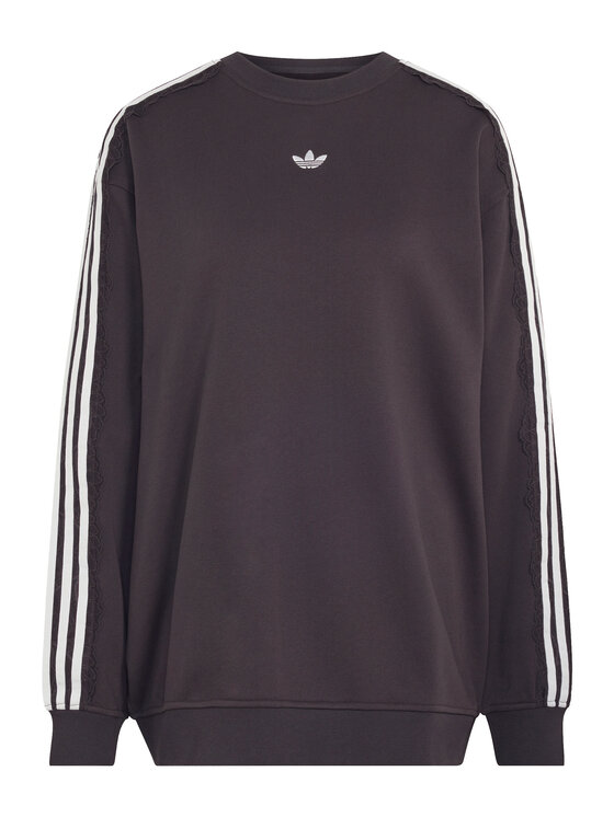 adidas adidas Pluus Lace 3 Stripes Crew LG4253 Pruun Regular Fit