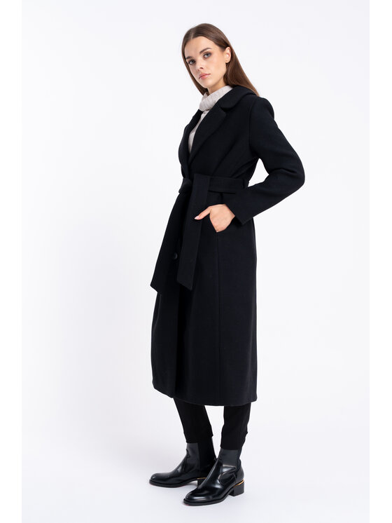 CLICK CLICK Παλτό χειμωνιάτικο 70-0018 Μαύρο Comfortable Fit