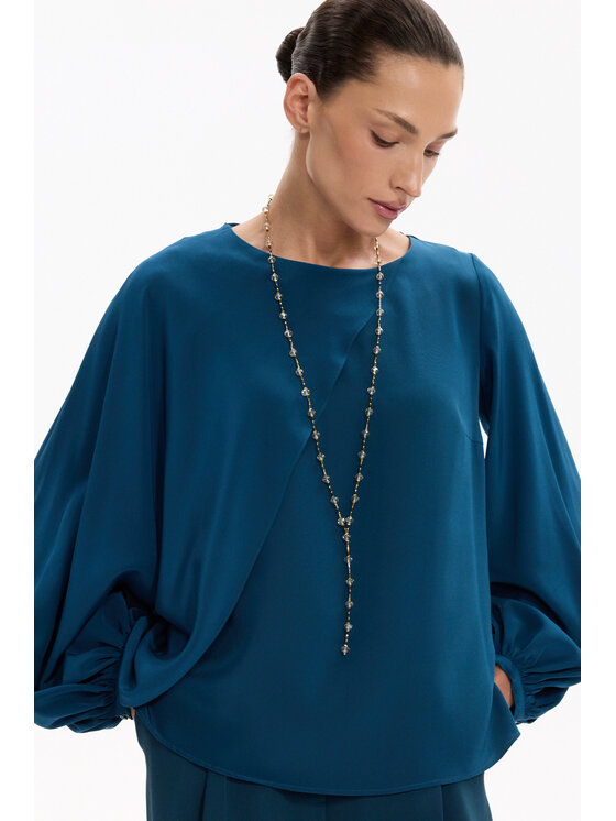 Deni Cler Milano Deni Cler Milano Bluzka W-DC-1458-F5-D3-52-1 Zielony Regular Fit