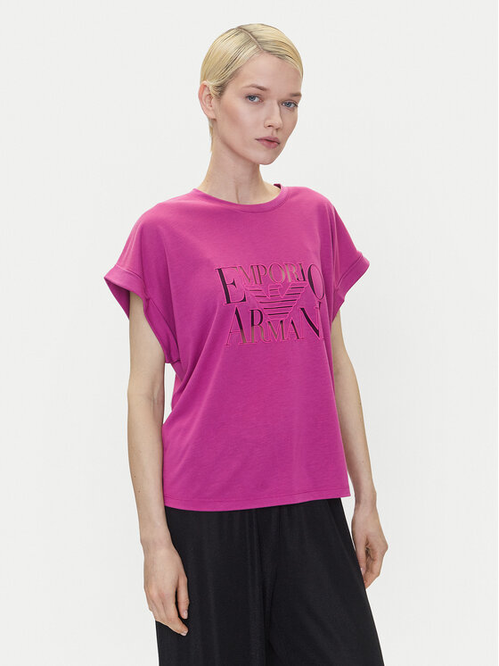 Emporio Armani Tričko EW000616 AF12187 UA227 Ružová Loose Fit
