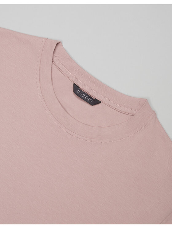 Borgio Borgio T-Shirt covo Różowy Slim Fit