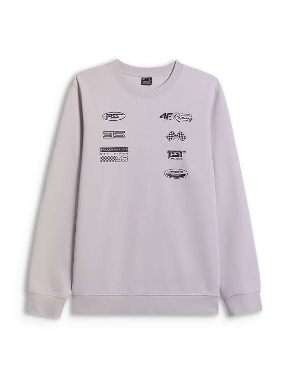 4F 4F Bluza PIT STOP Szary jasny Regular Fit