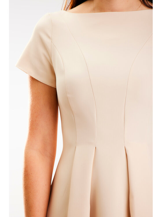 Awama Awama Sukienka letnia A569 Beżowy Basic Fit
