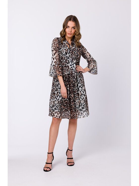 Stylove Stylove Každodenné šaty S337 Hnedá Regular Fit