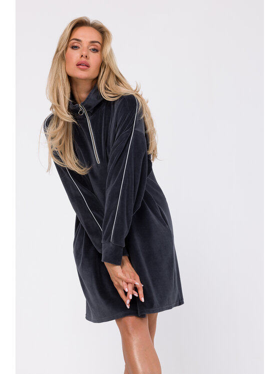 Made of Emotion Made of Emotion Každodenné šaty M764 Sivá Modern Fit