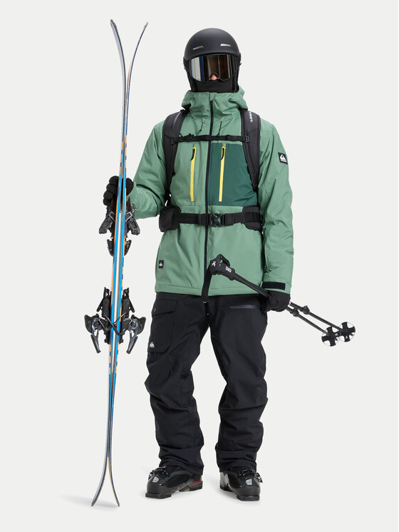 Quiksilver Quiksilver Snieglenčių striukė Sycamore Solid 20K EQYTJ03502 Žalia Modern Fit